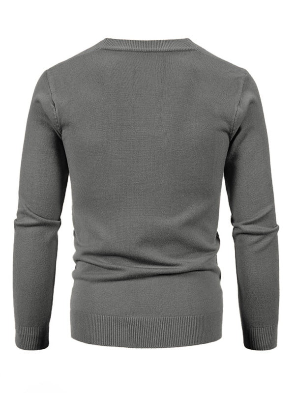 Nouveau cardigan décontracté pour homme, col en V, couleur unie 