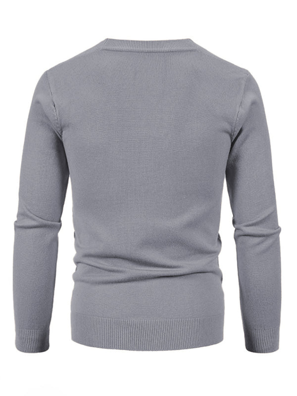 Nouveau cardigan décontracté pour homme, col en V, couleur unie 