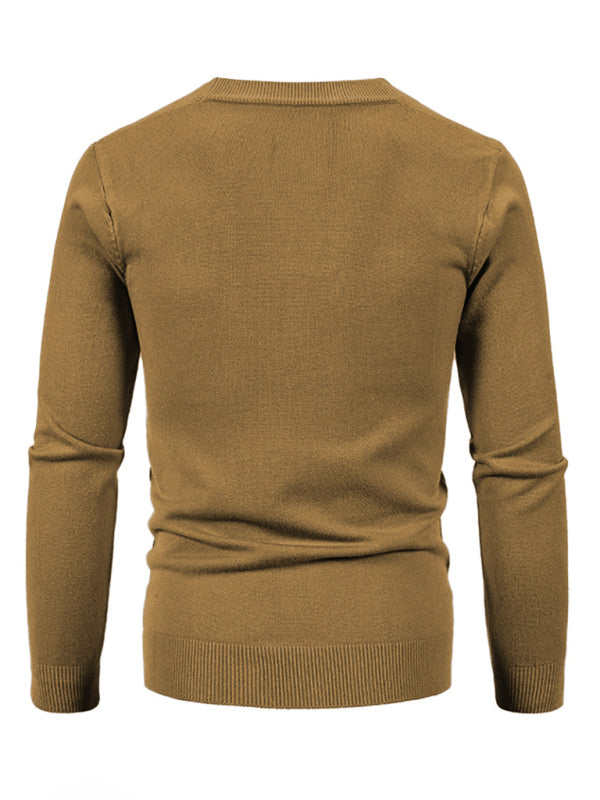Nouveau cardigan décontracté pour homme, col en V, couleur unie 