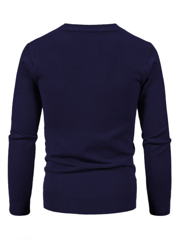 Nouveau cardigan décontracté pour homme, col en V, couleur unie 