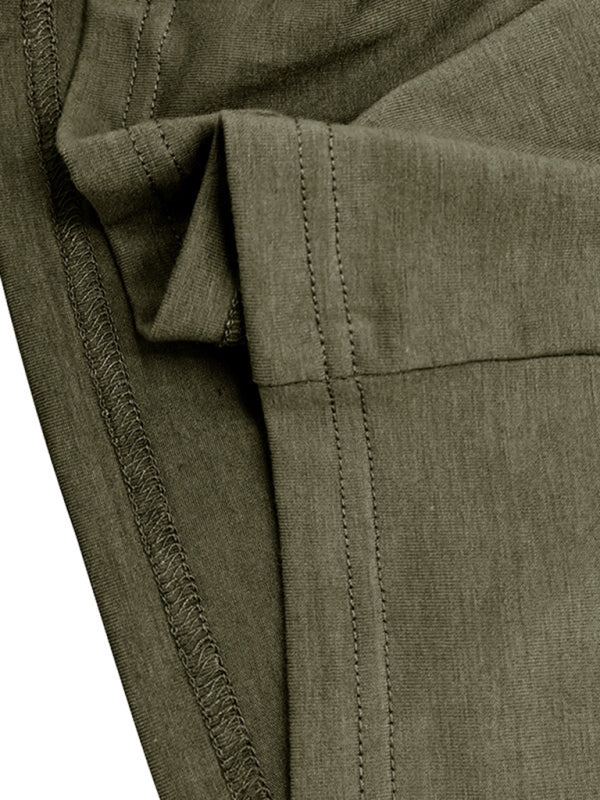 Polo à revers pour homme, couleur unie, manches longues 