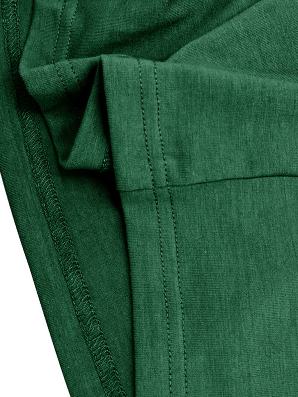 Polo à revers pour homme, couleur unie, manches longues 