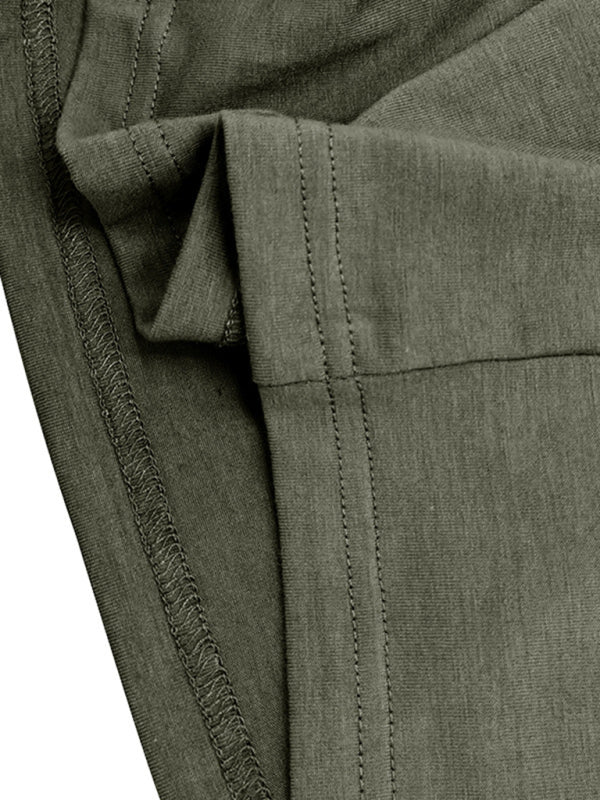 Polo à revers pour homme, couleur unie, manches longues 