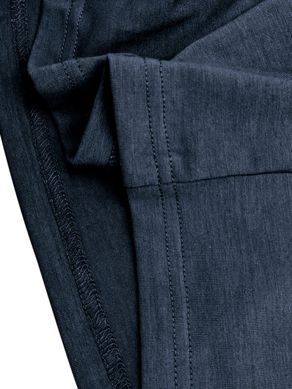 Polo à revers pour homme, couleur unie, manches longues 