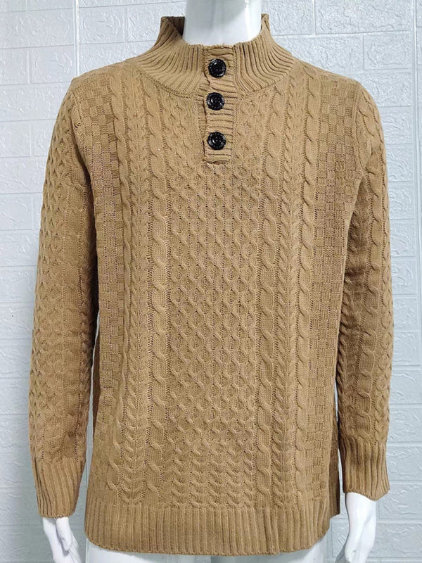 Herren-Strickpullover mit halboffenem Rollkragen, schmaler Passform und langen Ärmeln, einfarbig, schmal geschnitten. 