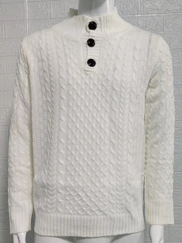 Herren-Strickpullover mit halboffenem Rollkragen, schmaler Passform und langen Ärmeln, einfarbig, schmal geschnitten. 