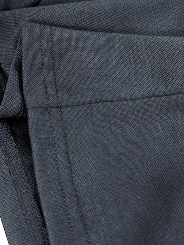 Polo homme à manches longues, col en V et revers contrastés 