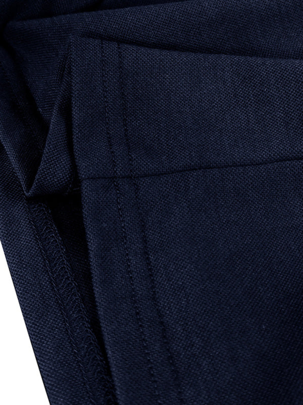 Polo homme à manches longues, col en V et revers contrastés 