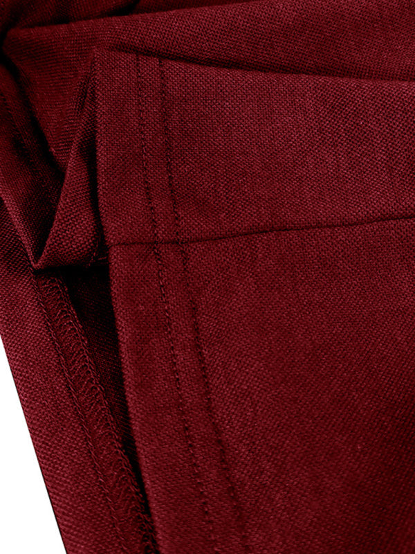 Polo homme à manches longues, col en V et revers contrastés 