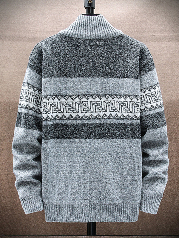 Neuer modischer Herren-Cardigan mit Stehkragen und Reißverschluss 