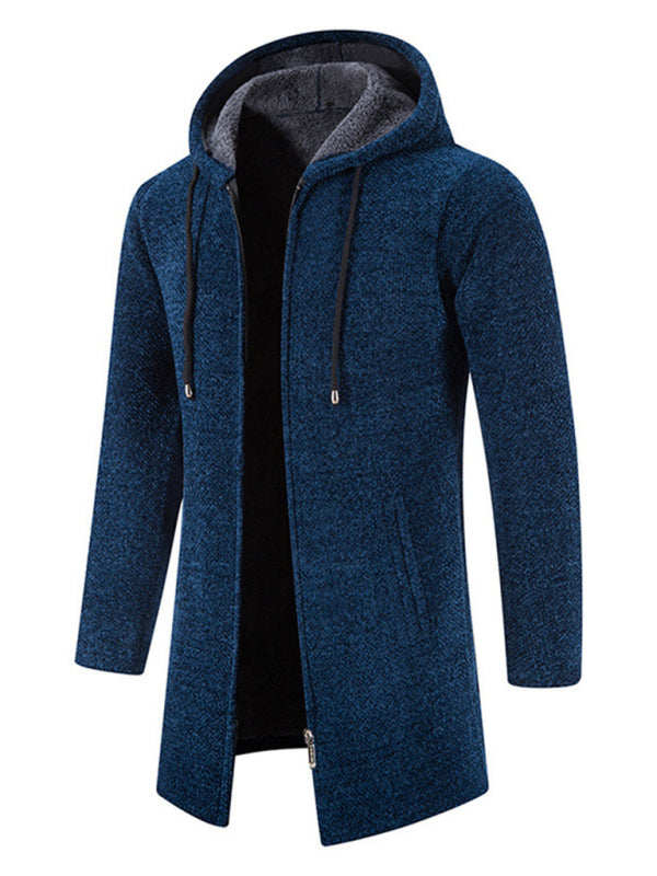 Lässige Herren-Strickjacke mit Kapuze und Reißverschluss 