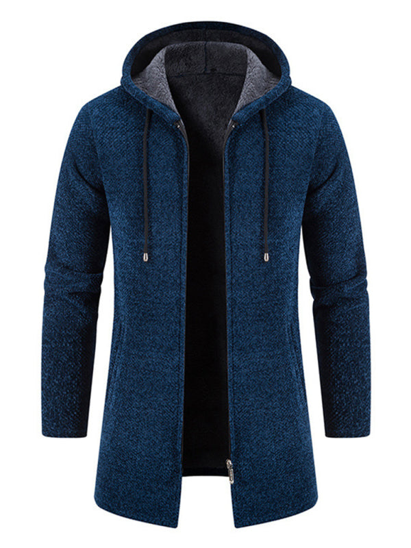 Lässige Herren-Strickjacke mit Kapuze und Reißverschluss 