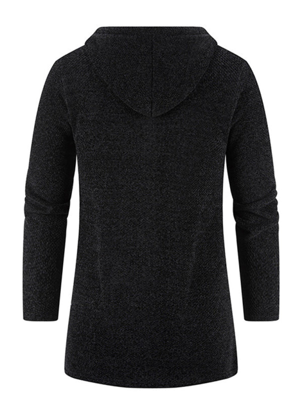 Lässige Herren-Strickjacke mit Kapuze und Reißverschluss 