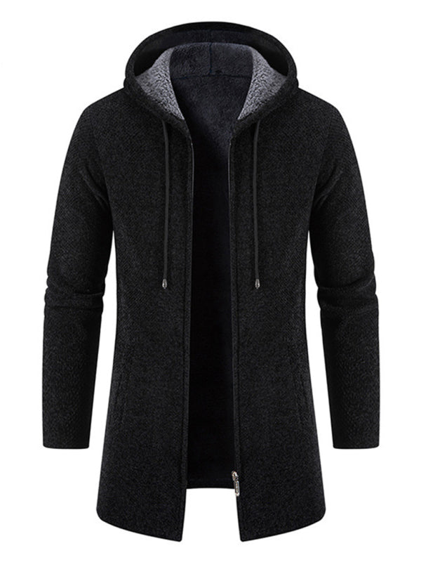 Lässige Herren-Strickjacke mit Kapuze und Reißverschluss 