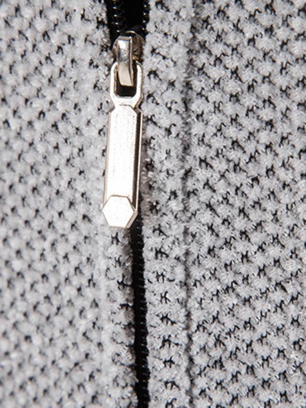 Lässige Herren-Strickjacke mit Kapuze und Reißverschluss 