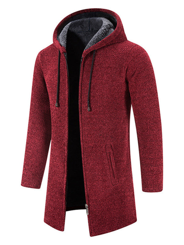 Lässige Herren-Strickjacke mit Kapuze und Reißverschluss 