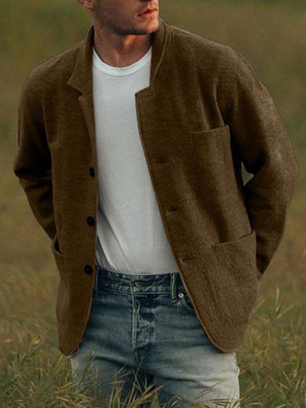 Men's sport jacket in brown - front view