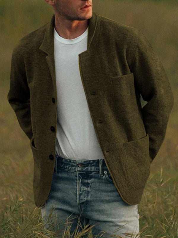 Men's sport jacket in khaki - front view
