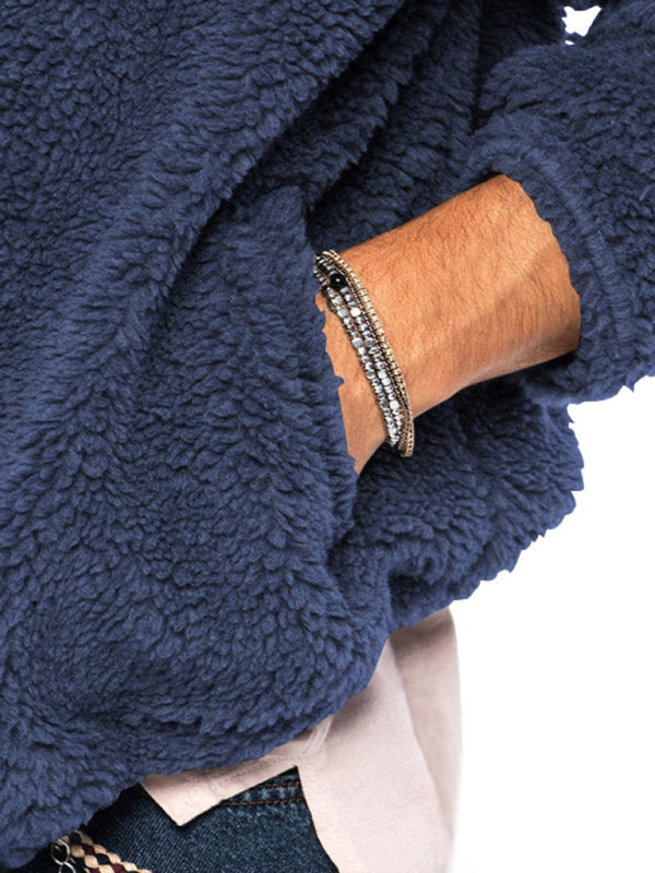 Men's warm jacket, loose hooded casual jacket – detail view