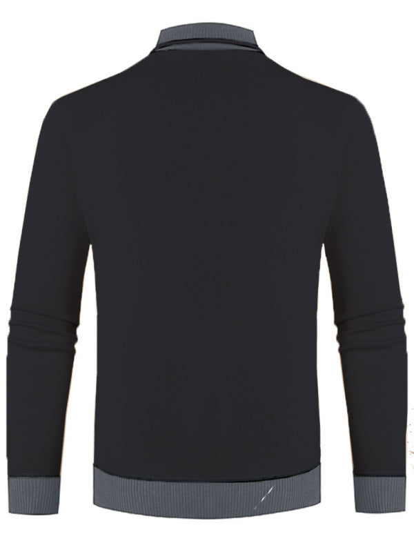 Neuer Herren-Halbrollkragenpullover mit schmal geschnittenem, langärmeligem Samtfutter 
