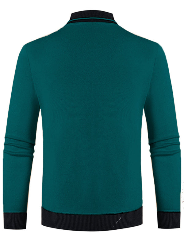 Neuer Herren-Halbrollkragenpullover mit schmal geschnittenem, langärmeligem Samtfutter 