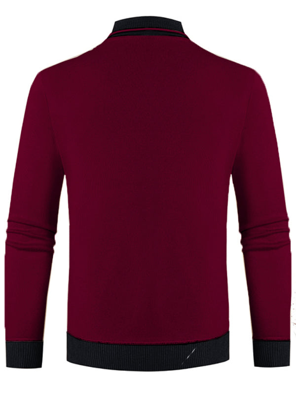 Neuer Herren-Halbrollkragenpullover mit schmal geschnittenem, langärmeligem Samtfutter 