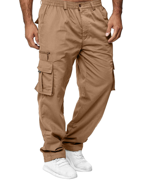 Lässige Herren-Cargohose mit mehreren Taschen, lockerem Schnitt und geradem Bein 