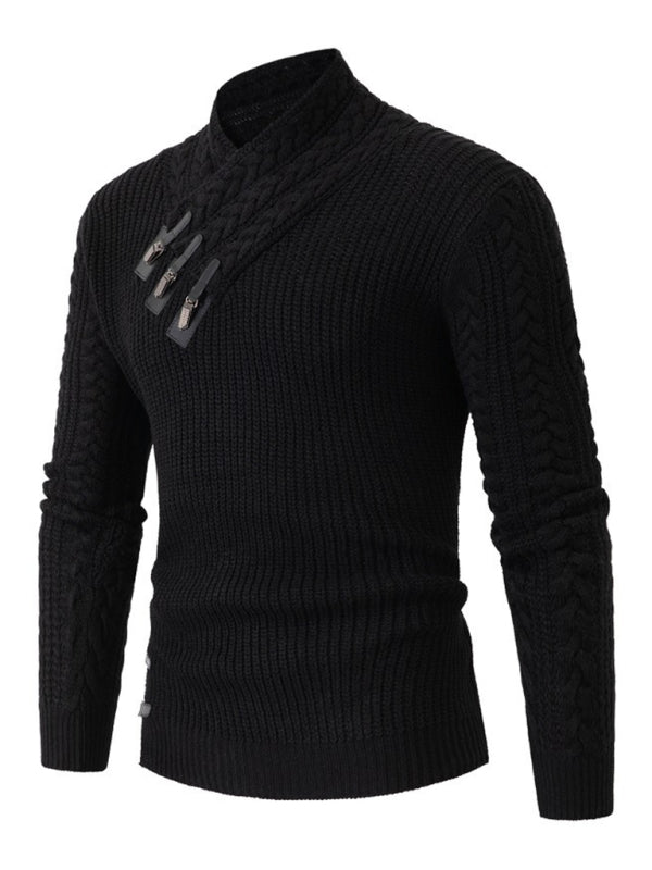 Ärmelloser Herren-Zopfstrickpullover 