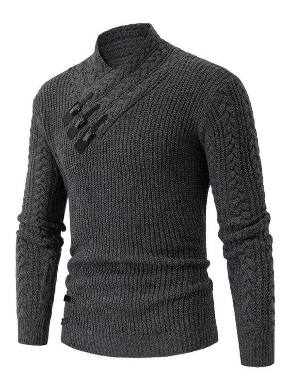Ärmelloser Herren-Zopfstrickpullover 