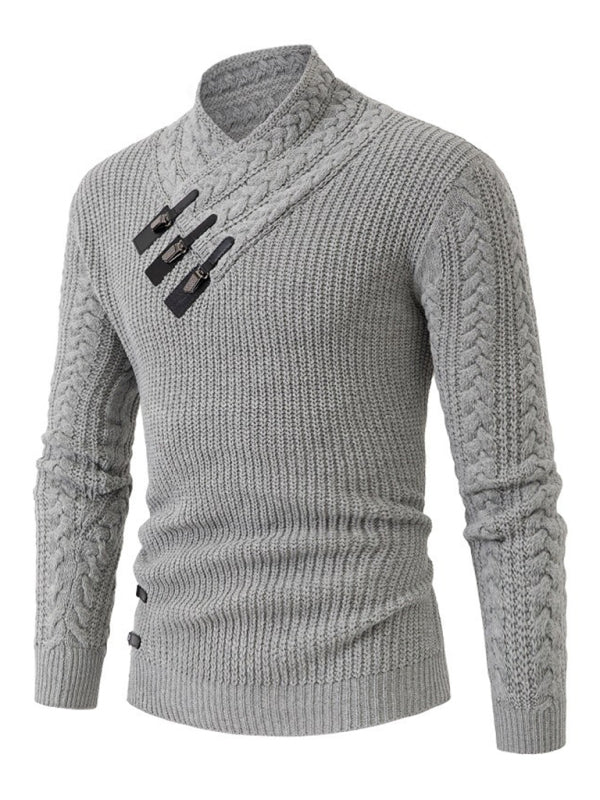 Ärmelloser Herren-Zopfstrickpullover 