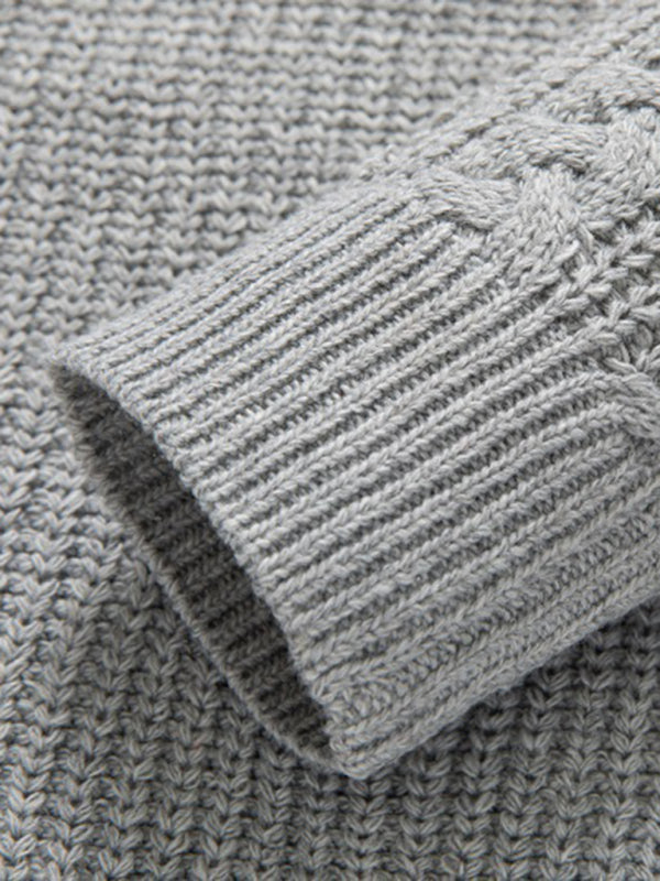 Ärmelloser Herren-Zopfstrickpullover 