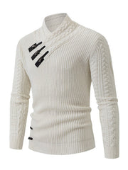 Ärmelloser Herren-Zopfstrickpullover 