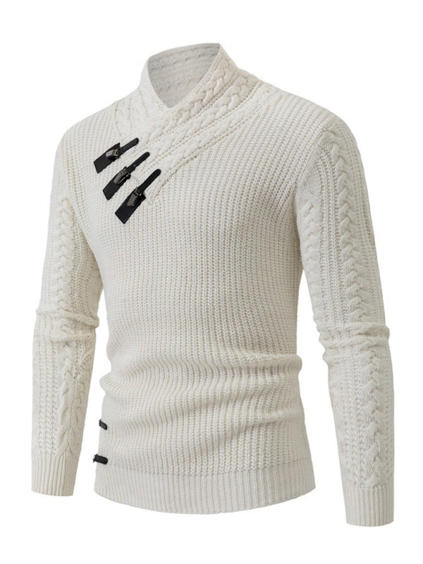 Ärmelloser Herren-Zopfstrickpullover 