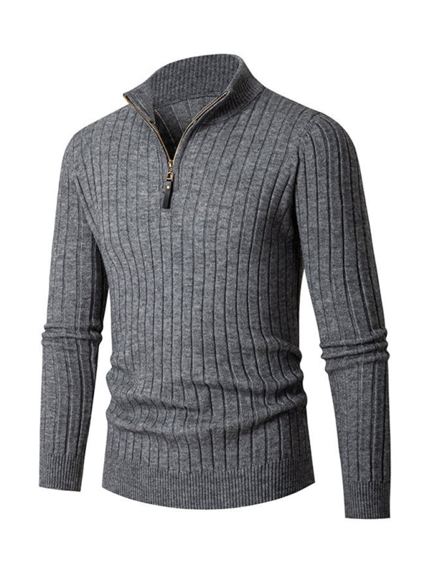 Lässiger, einfarbiger Herren-Strickpullover mit Rundhalsausschnitt und Stretchanteil 