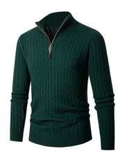 Lässiger, einfarbiger Herren-Strickpullover mit Rundhalsausschnitt und Stretchanteil 