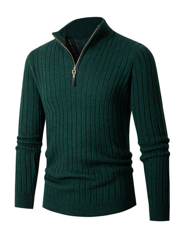 Lässiger, einfarbiger Herren-Strickpullover mit Rundhalsausschnitt und Stretchanteil 