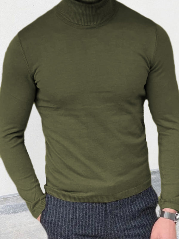 Pull à col roulé pour homme, coupe ajustée, à enfiler ou à porter en dessous. 