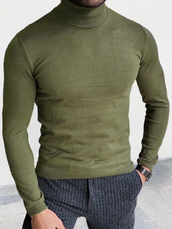 Pull à col roulé pour homme, coupe ajustée, à enfiler ou à porter en dessous. 