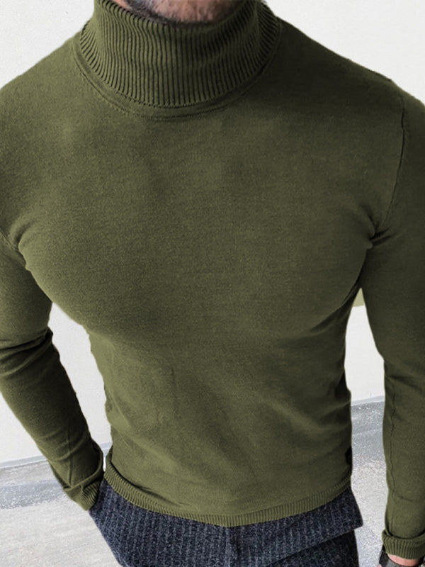 Pull à col roulé pour homme, coupe ajustée, à enfiler ou à porter en dessous. 