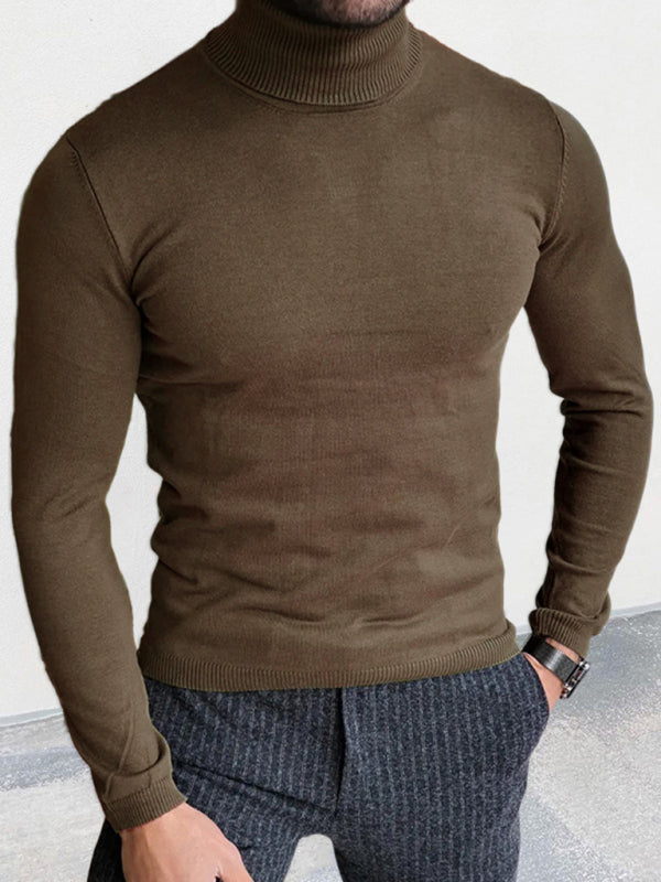 Pull à col roulé pour homme, coupe ajustée, à enfiler ou à porter en dessous. 