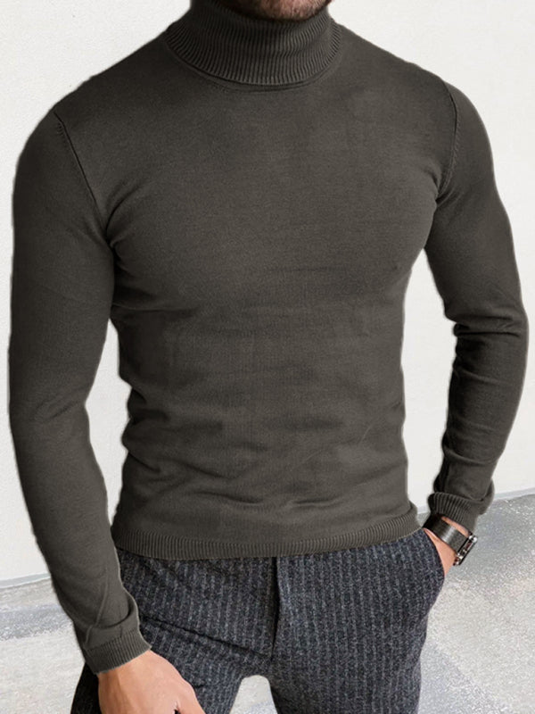 Pull à col roulé pour homme, coupe ajustée, à enfiler ou à porter en dessous. 