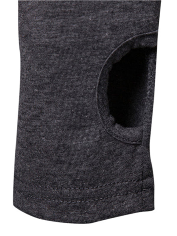 Neues Herren-Fitness-Rad-Shirt mit elastischer Maske und Totenkopf-Print, Kapuzenpullover und langen Ärmeln 