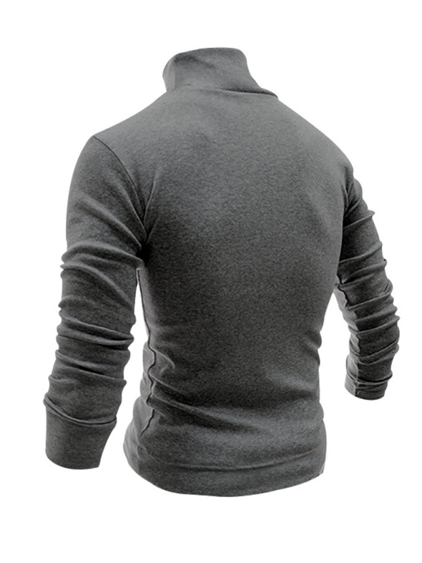 Men's Solid Color Turtleneck Long Sleeve T-Shirt