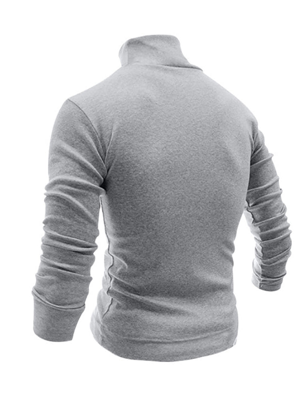 Men's Solid Color Turtleneck Long Sleeve T-Shirt