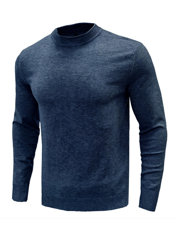 Pull à manches longues uni pour homme 