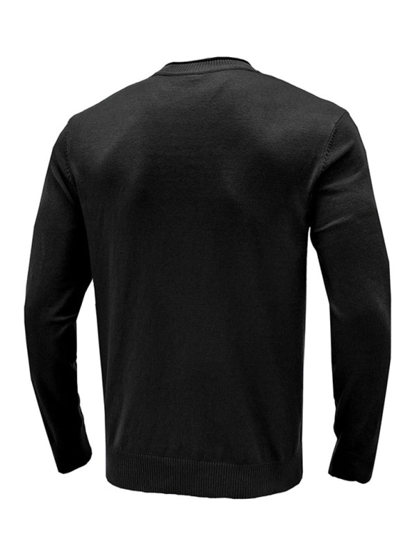 Pull à manches longues uni pour homme 