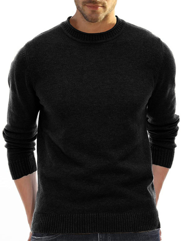 Pull à manches longues uni pour homme 