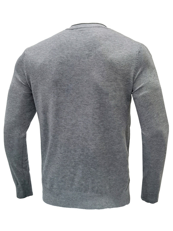 Pull à manches longues uni pour homme 