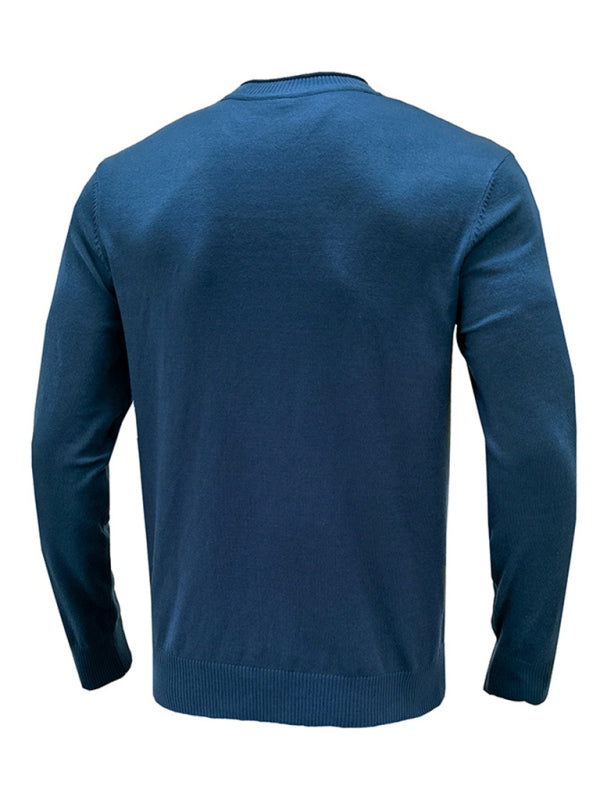 Pull à manches longues uni pour homme 