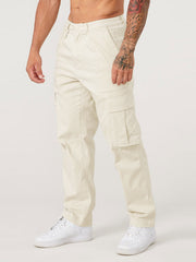 Men's white cargo pants – front view